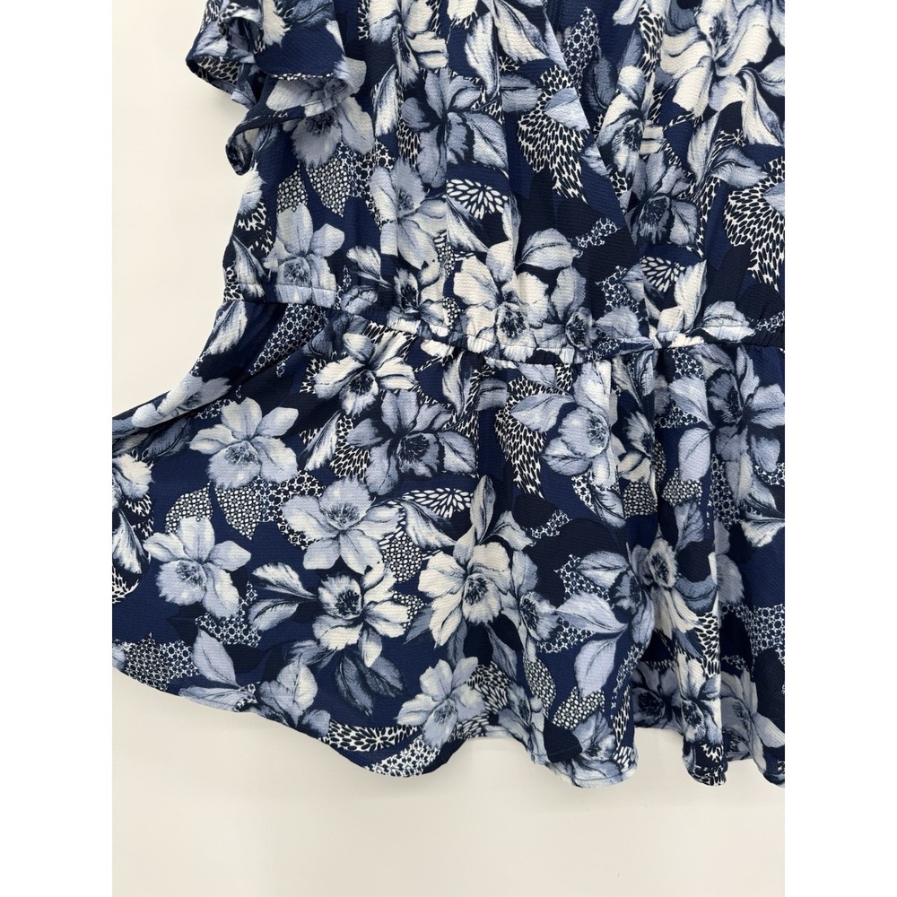 Lane Bryant Baby Doll Faux Wrap Flutter Blouse Top Plus Ruffle Sleeve Fairy 18 - Picture 9 of 9